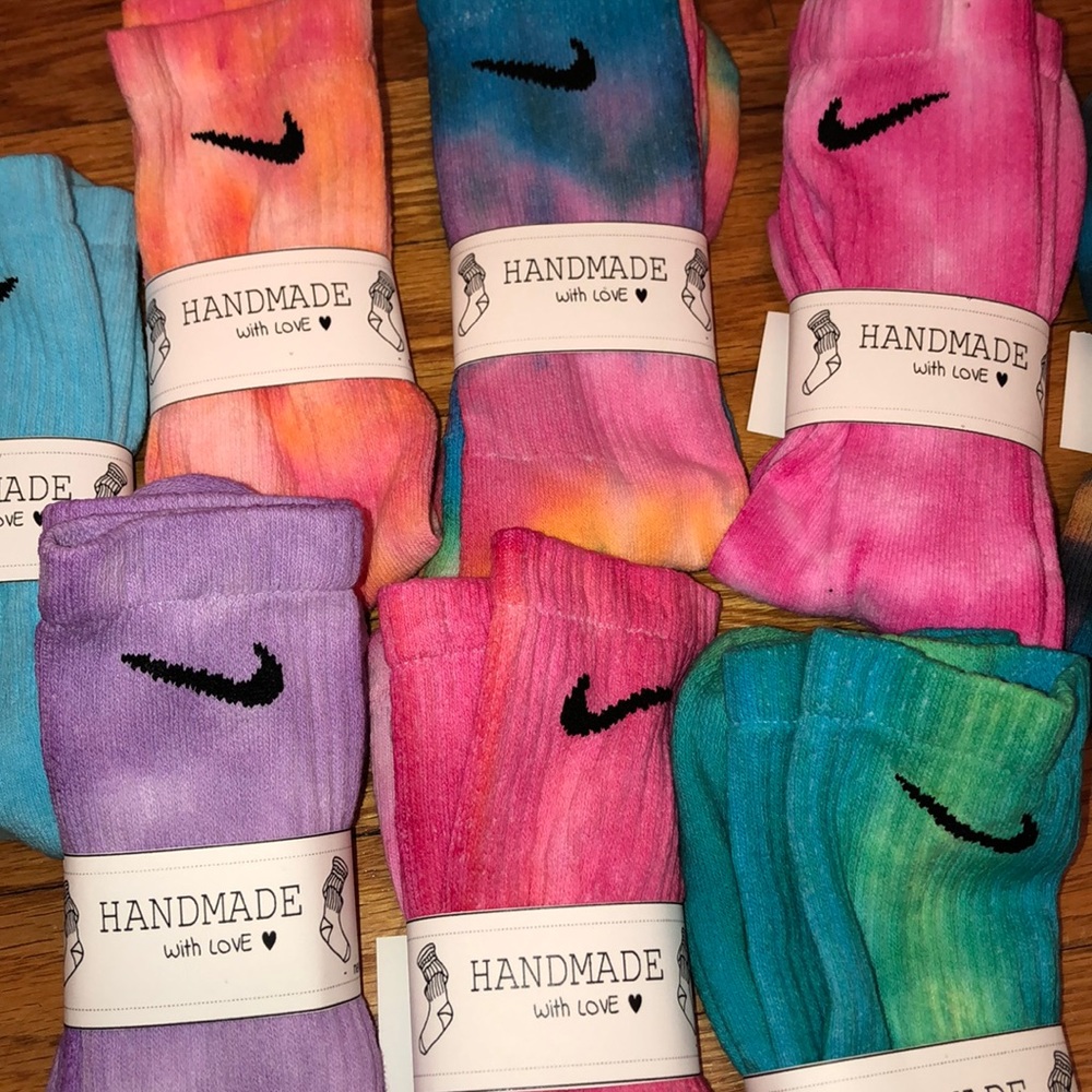 Custom made tie dye Nike socks